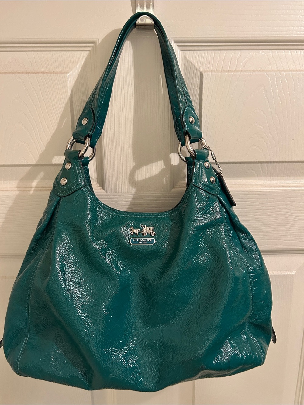 Coach Green Patent Leather Shoulder Bag
